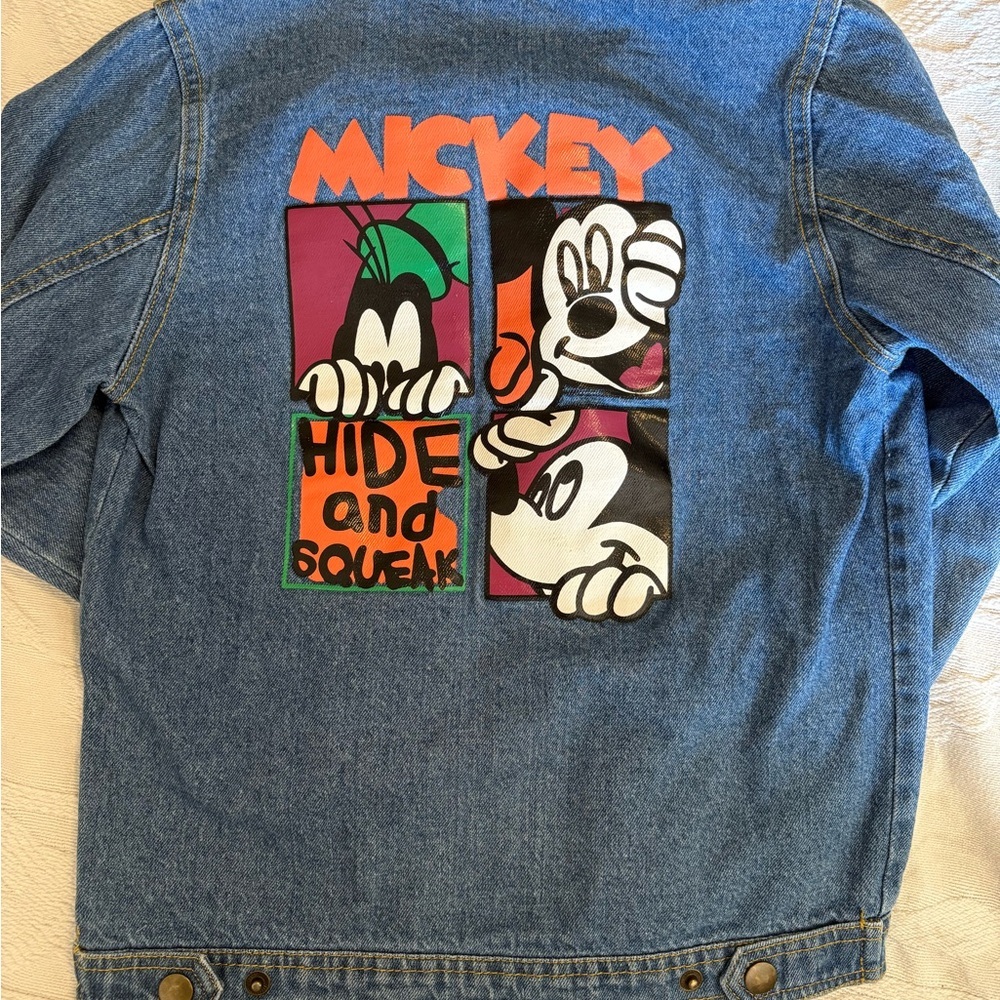 Blue Mickey Denim Jacket Retro Kids size 130 fits size 5-7